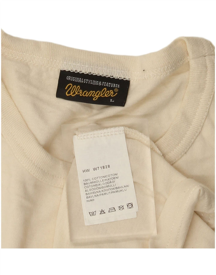 Wrangler Camiseta masculina gráfica grande de algodão branco