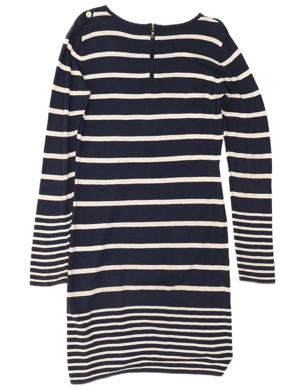 Vestido feminino Crew Clothing UK 12 listrado azul marinho médio
