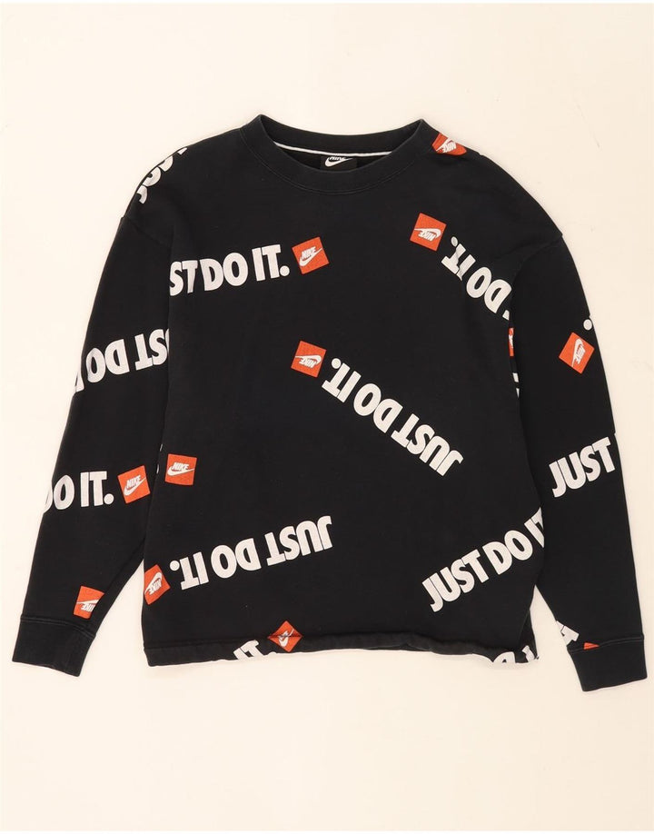 Moletom masculino Nike com capuz gráfico jumper pequeno algodão preto