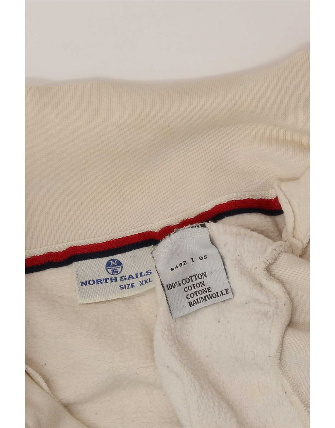 Jaqueta masculina de agasalho gráfico North Sails 2XL algodão branco