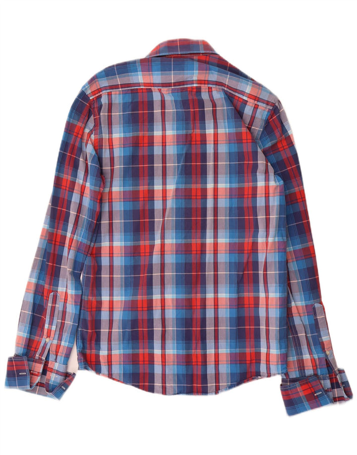 Camisa formal masculina Jack Wills pequeno algodão xadrez azul