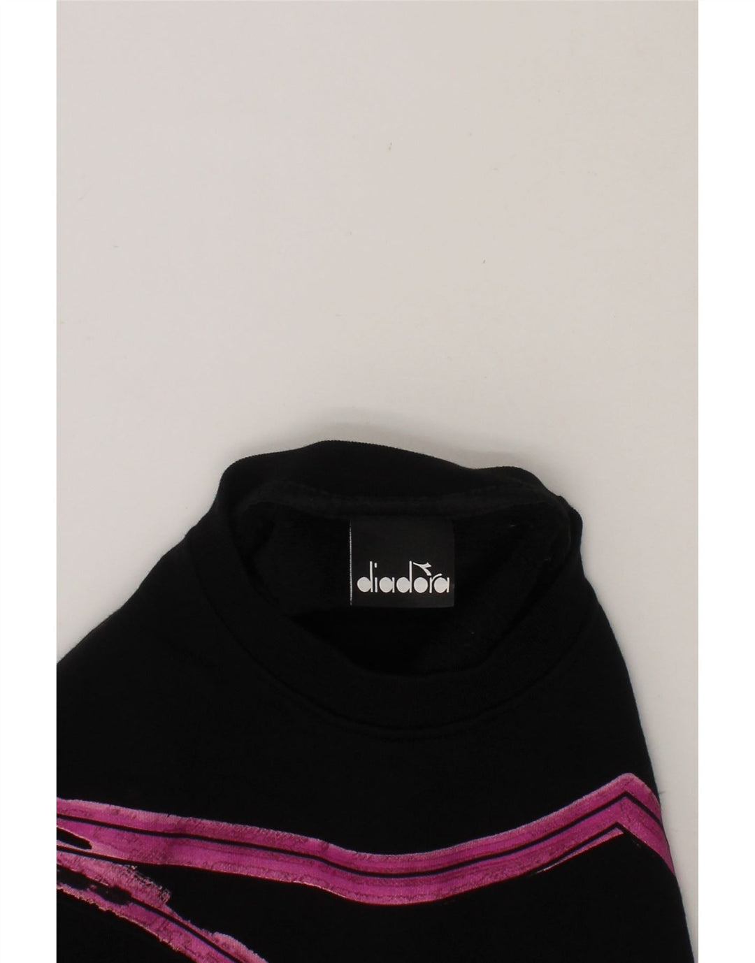DIADORA Girls Graphic Sweatshirt Jumper 11-12 Years Black Cotton Vintage Diadora and Second-Hand Diadora from Messina Hembry 