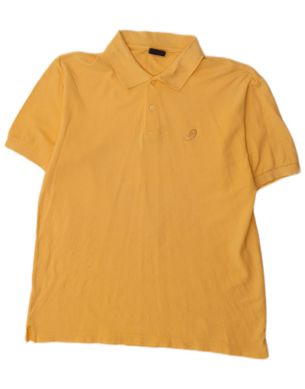 Camisa polo masculina Asics médio algodão amarelo