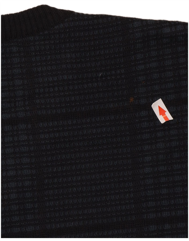 Suéter masculino Marks & Spencer com decote em V XL azul marinho xadrez acrílico