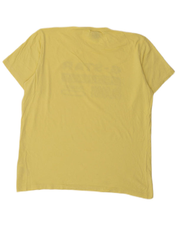 Camiseta gráfica masculina G-Star Top XL algodão amarelo