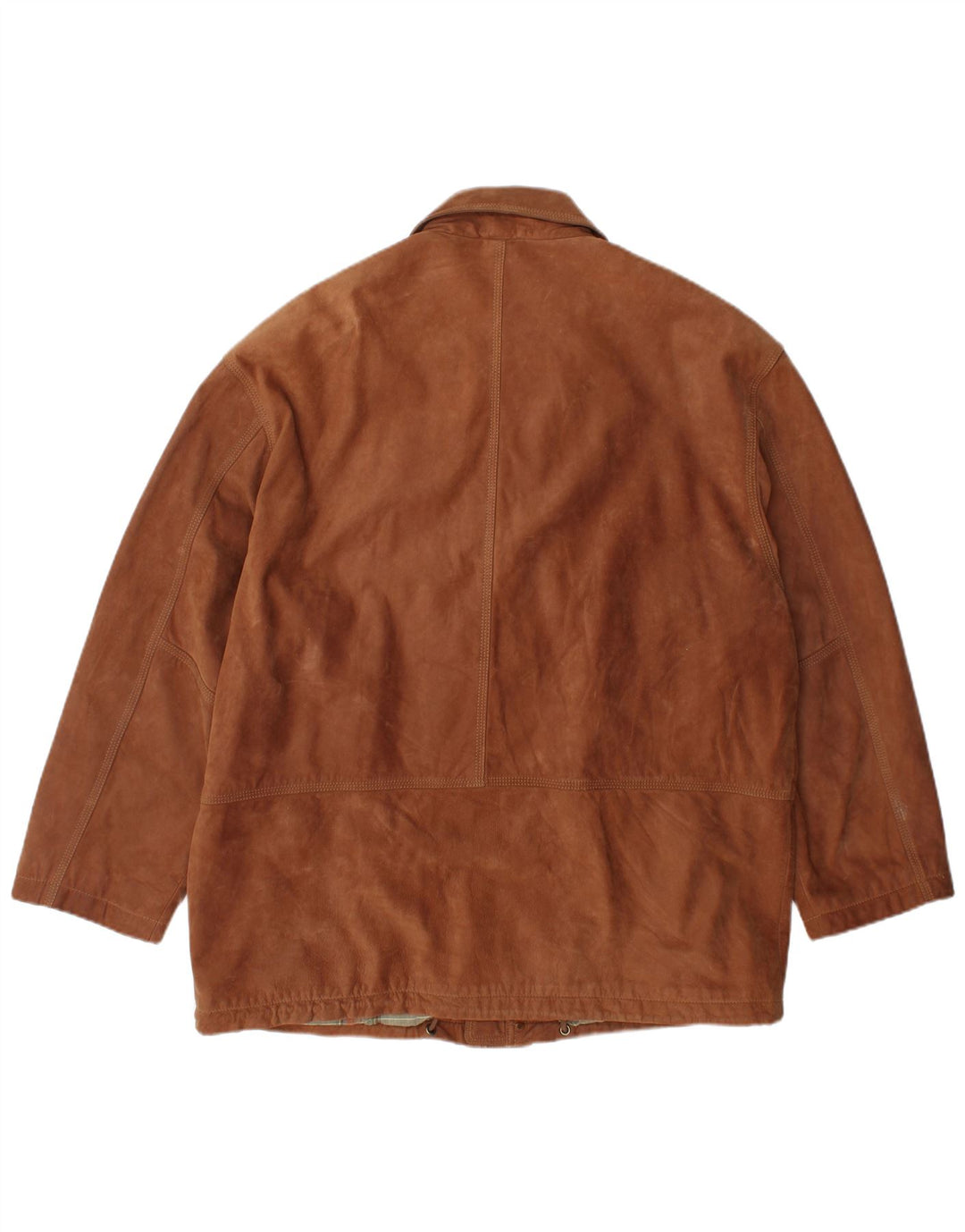 Jaqueta masculina de camurça Giaccomo Larusso Reino Unido 42 XL couro marrom