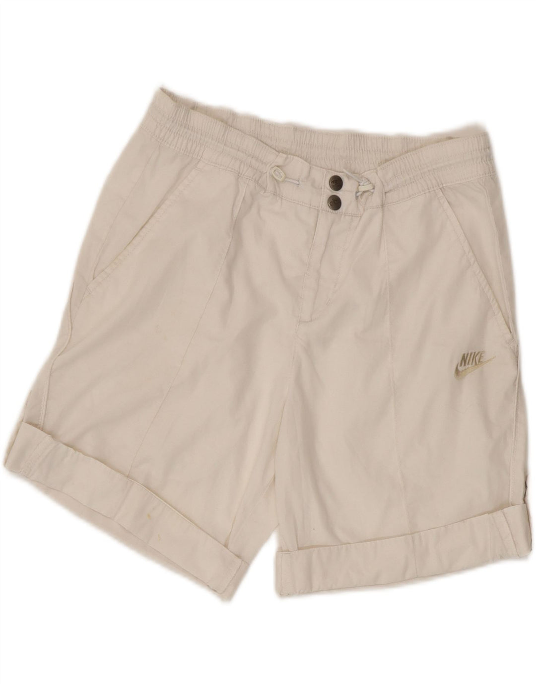 NIKE Womens Chino Shorts UK 10/12 Medium W28 White