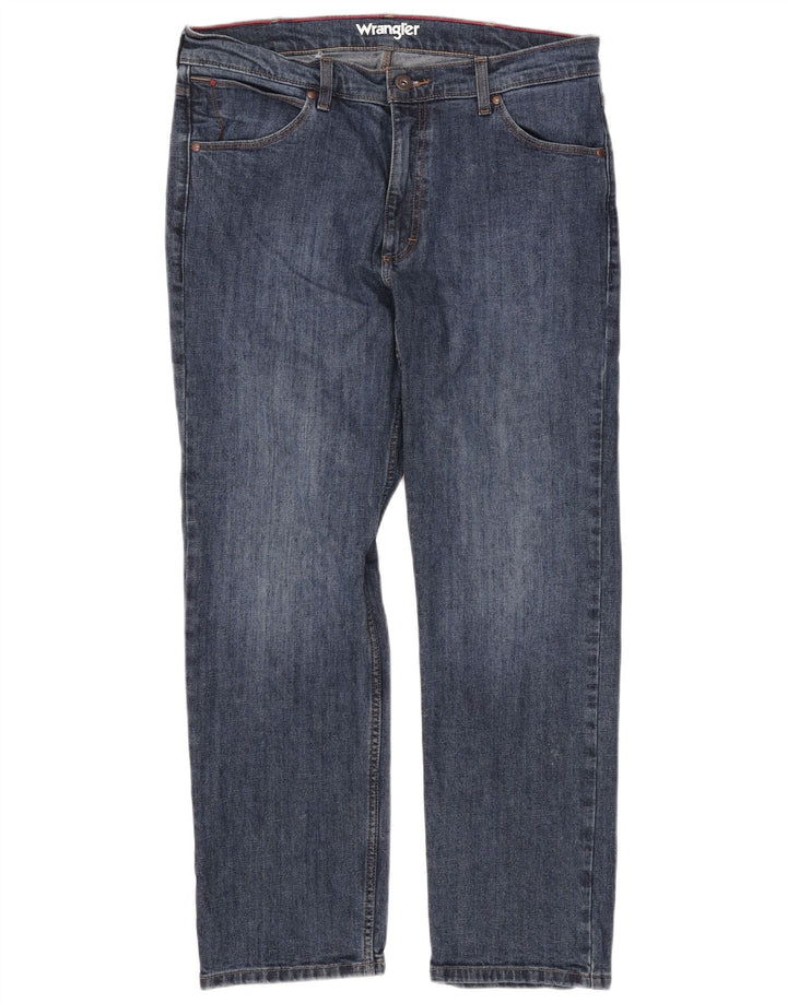 Wrangler Masculino Regular Straight Jeans W34 L30 Azul Algodão
