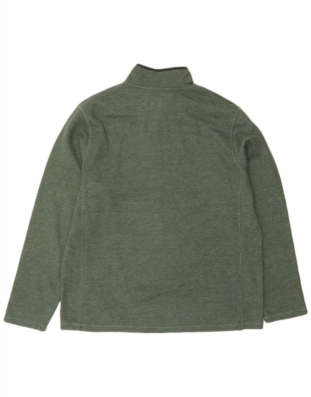 Suéter masculino Mountain Warehouse com zíper e gola alta de algodão verde
