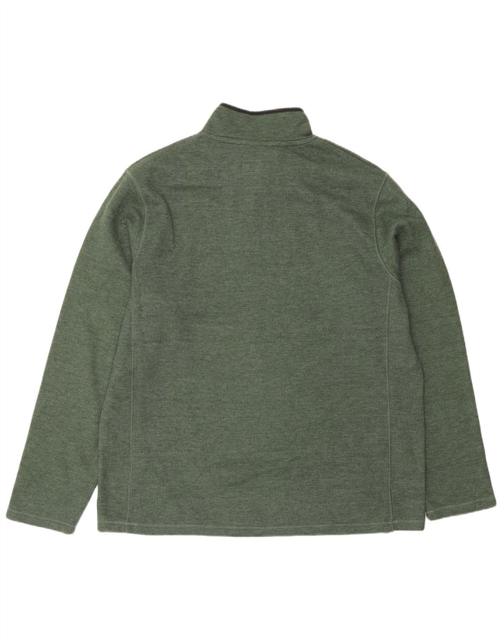Suéter masculino Mountain Warehouse com zíper e gola alta de algodão verde