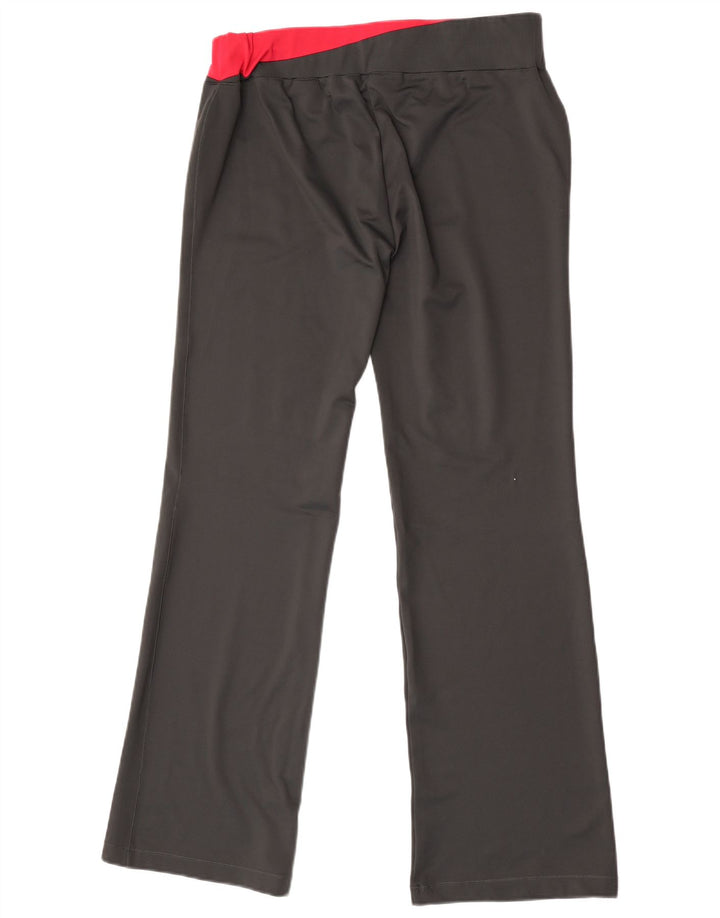 Calça de treino feminina Reebok UK 14 grande poliéster cinza
