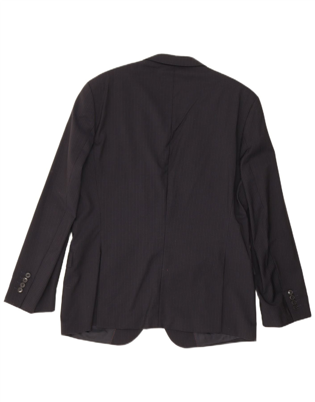 Jaqueta blazer masculina Hugo Boss com 2 botões Reino Unido 54 2XL risca de giz azul marinho