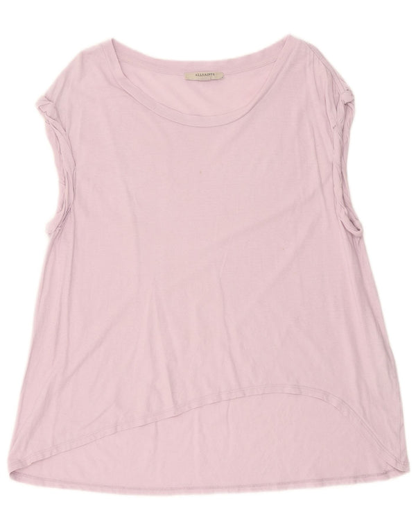 All Saints Womens Oversized Vest Top UK 10 Pequeno Algodão Roxo