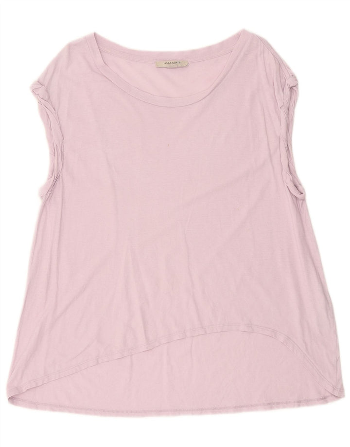 All Saints Womens Oversized Vest Top UK 10 Pequeno Algodão Roxo