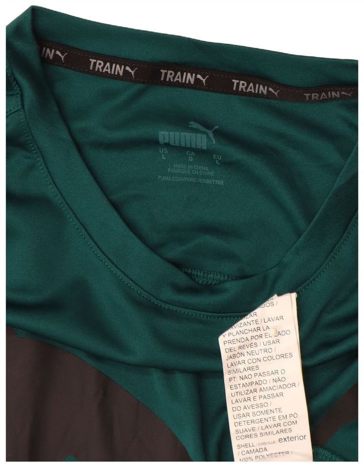 Camiseta masculina PUMA com estampa gráfica grande poliéster verde