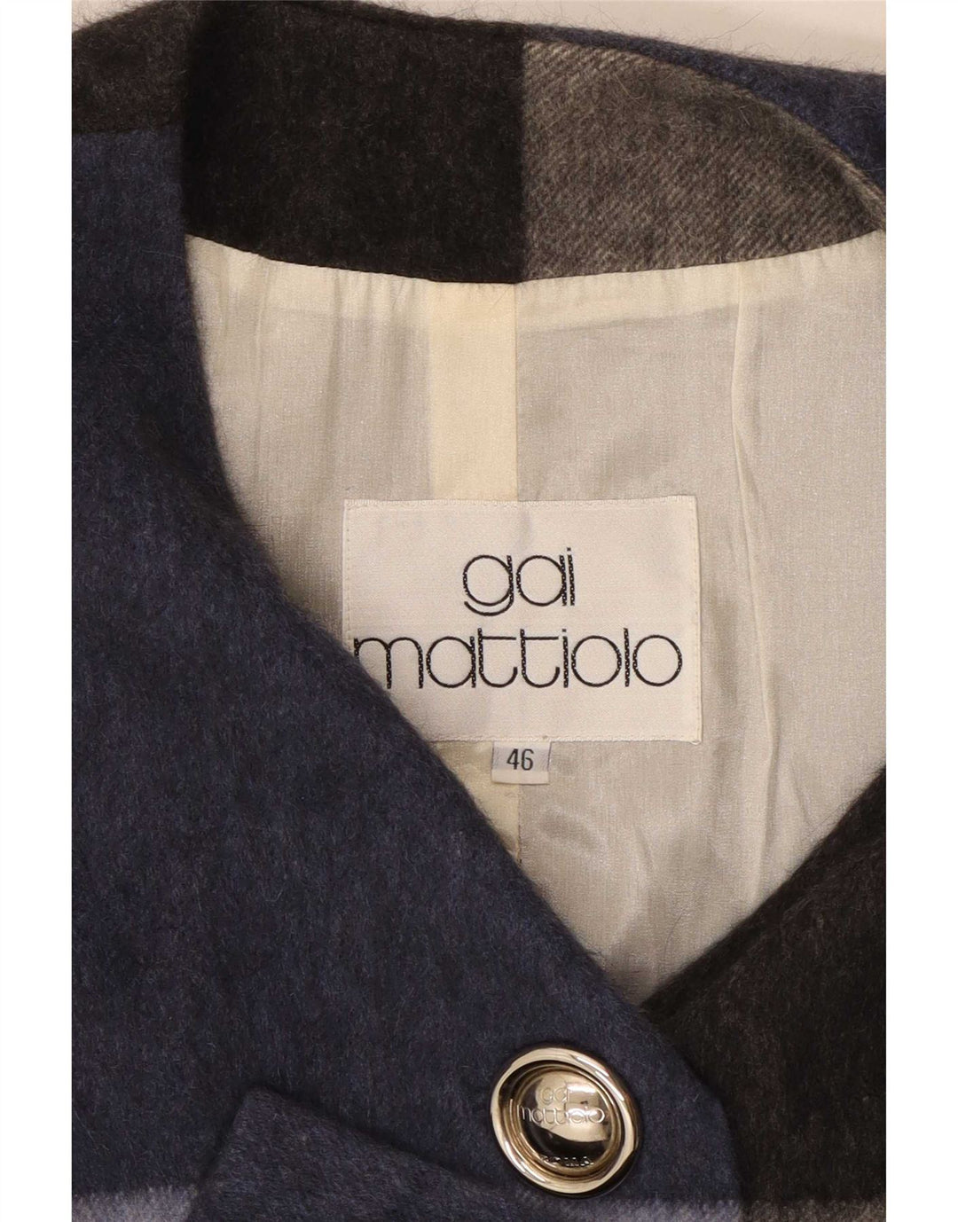 Jaqueta blazer feminina Gai Mattiolo IT 46 grande bloco colorido multicolorido
