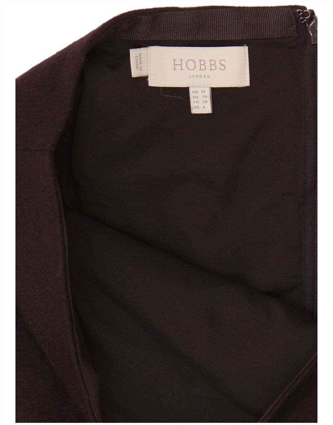 Saia lápis feminina Hobbs UK 10 pequena W28 poliéster roxo