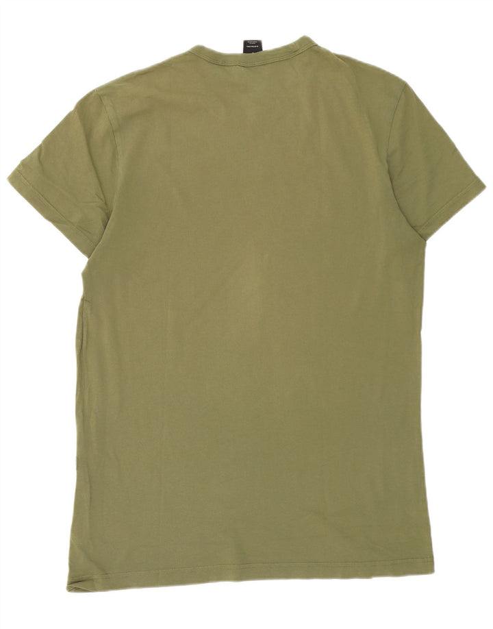 Camiseta gráfica masculina G-Star Top grande de algodão cáqui