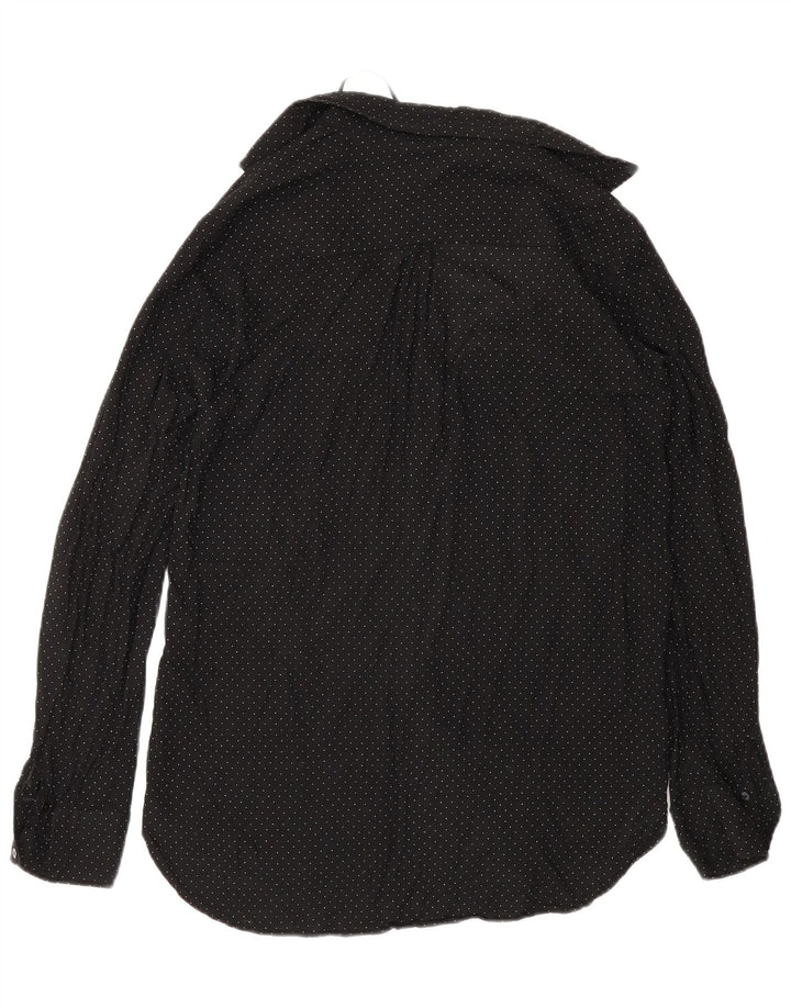 Camisa feminina Zara UK 10 pequena viscose manchada preta