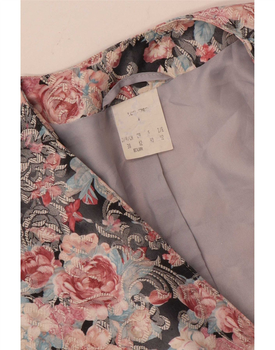 Jaqueta blazer vintage feminina UK 12 médio floral multicolorido