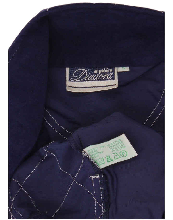 Diadora Mens Graphic Tracksuit Top Jaqueta Pequena Azul Poliéster