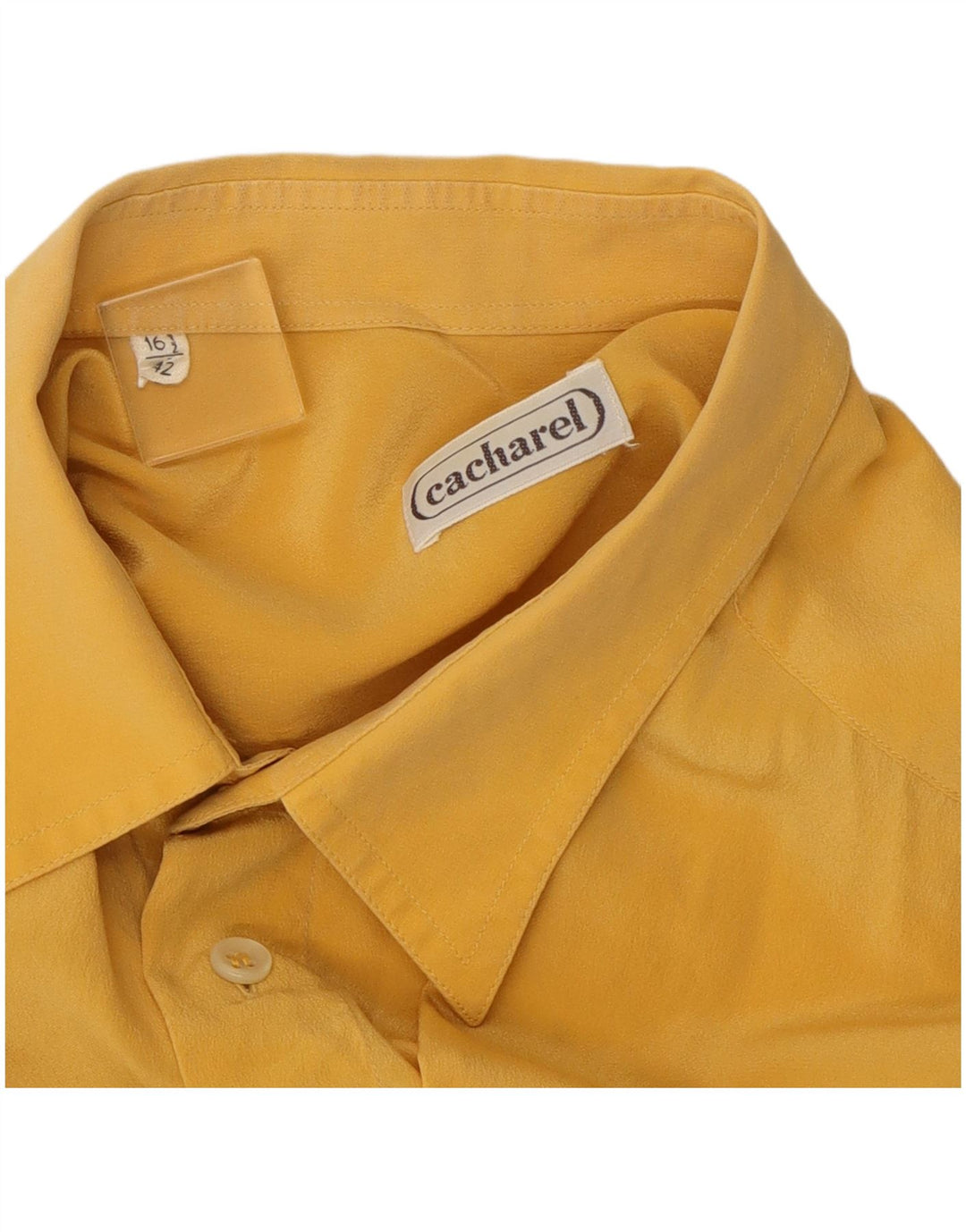 Camisa masculina de manga curta CACHAREL tamanho 42 16 1/2 grande amarelo