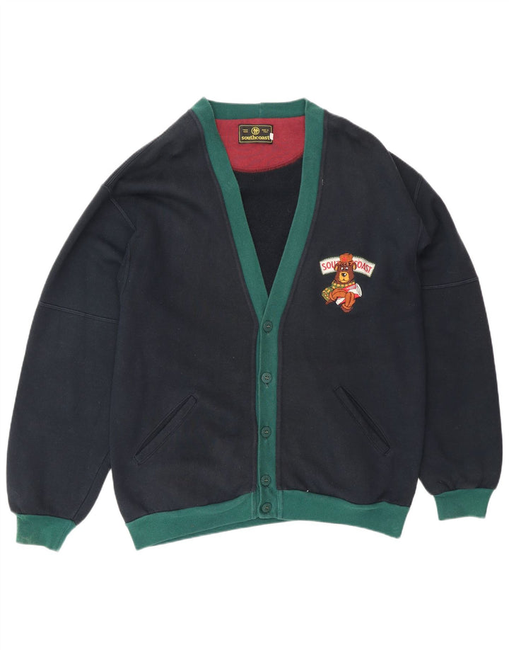Suéter cardigã masculino South Coast IT 48 bloco colorido azul marinho médio