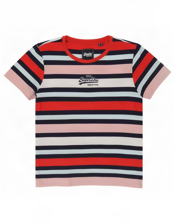 Camiseta feminina Superdry com estampa gráfica UK 12 listrada média multicolorida