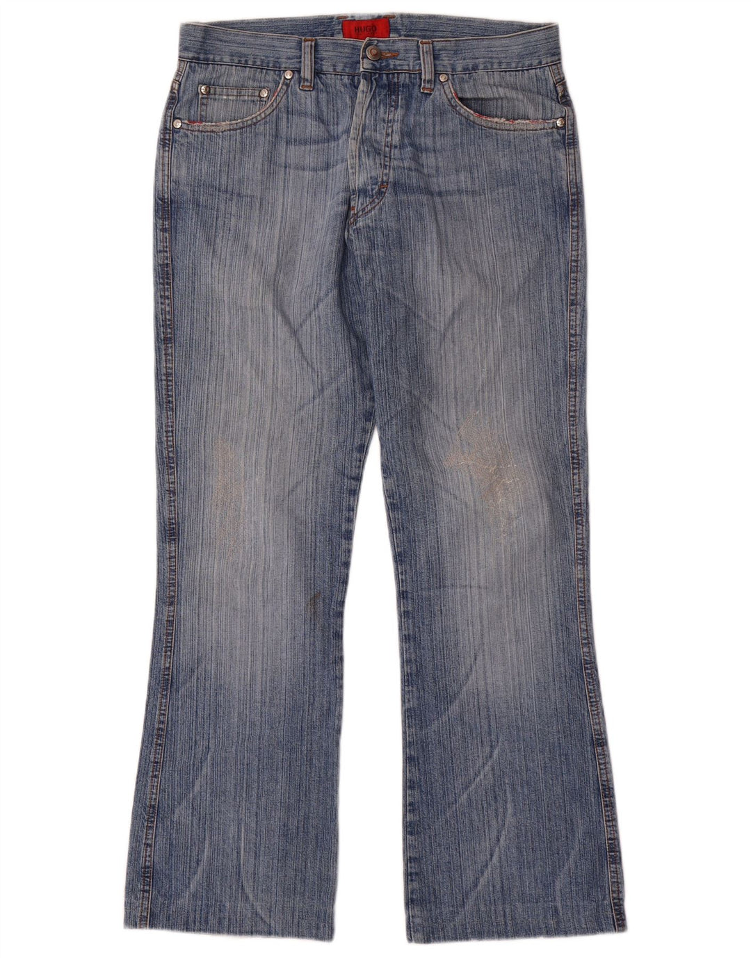 HUGO BOSS Masculino Bootcut Jeans W34 L30 Azul Algodão