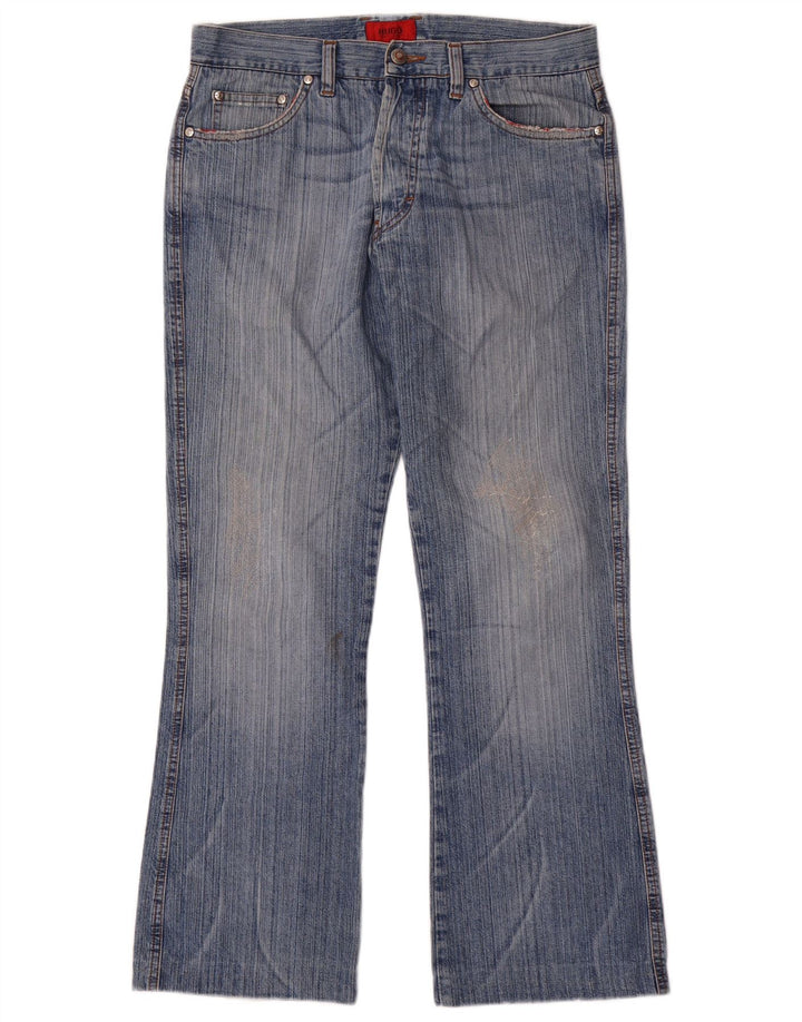HUGO BOSS Masculino Bootcut Jeans W34 L30 Azul Algodão