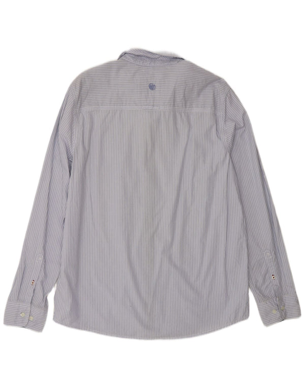 Fat Face Mens Classic Fit Camisa Grande Algodão Riscas Azul