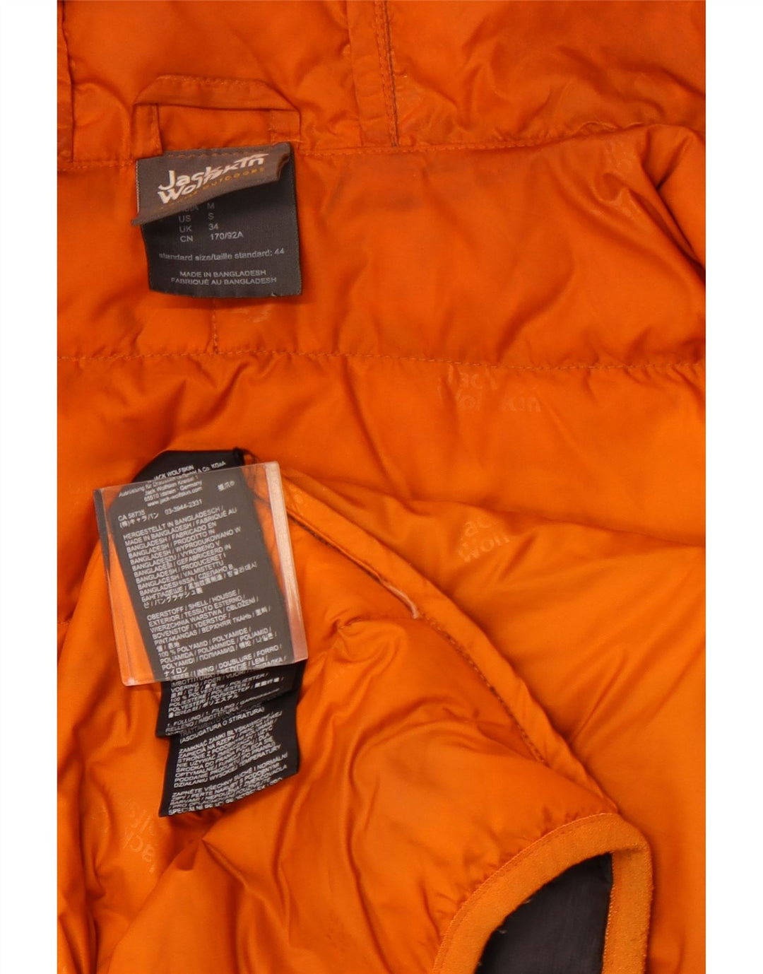 Jaqueta masculina acolchoada com capuz JACK WOLFSKIN Reino Unido 34 poliamida cinza pequena