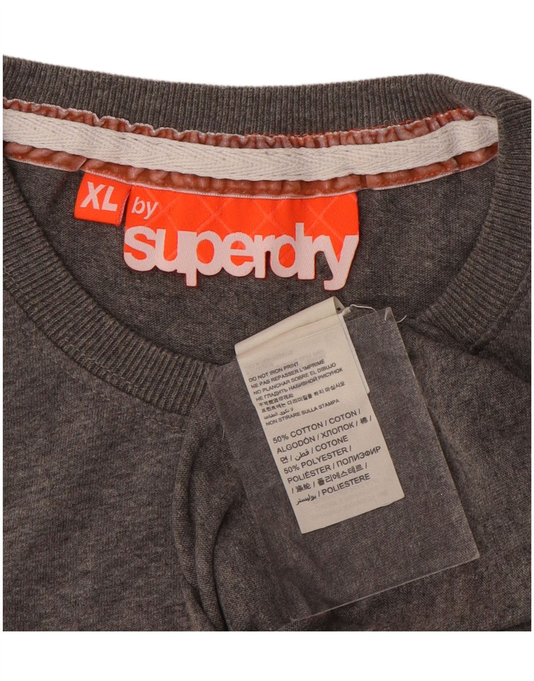 Camiseta gráfica masculina Superdry Top XL algodão cinza