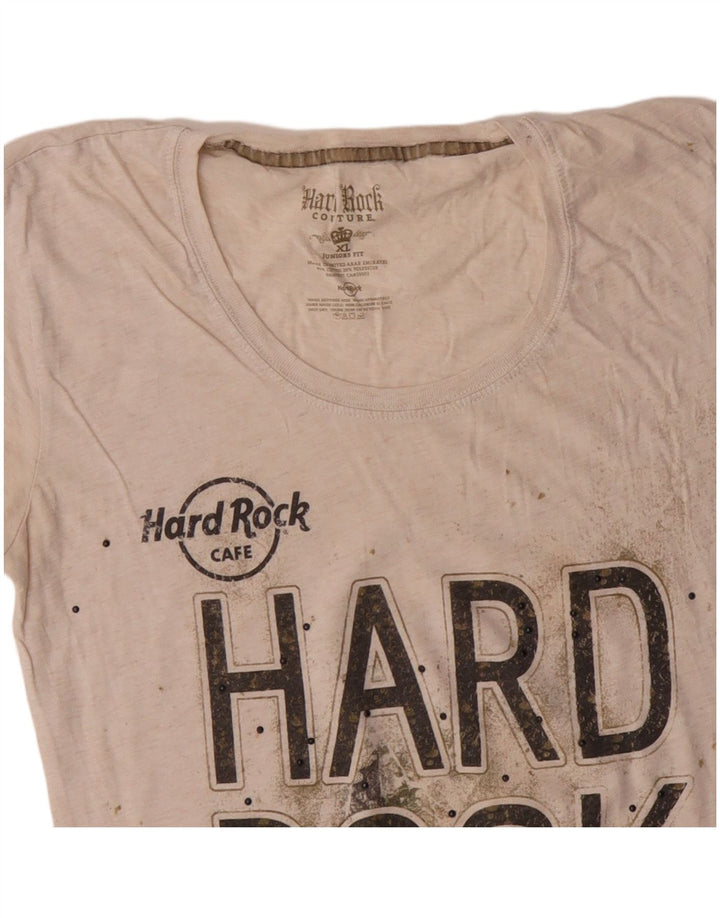 Camiseta gráfica HARD ROCK CAFE Girls London 15-16 anos XL off white