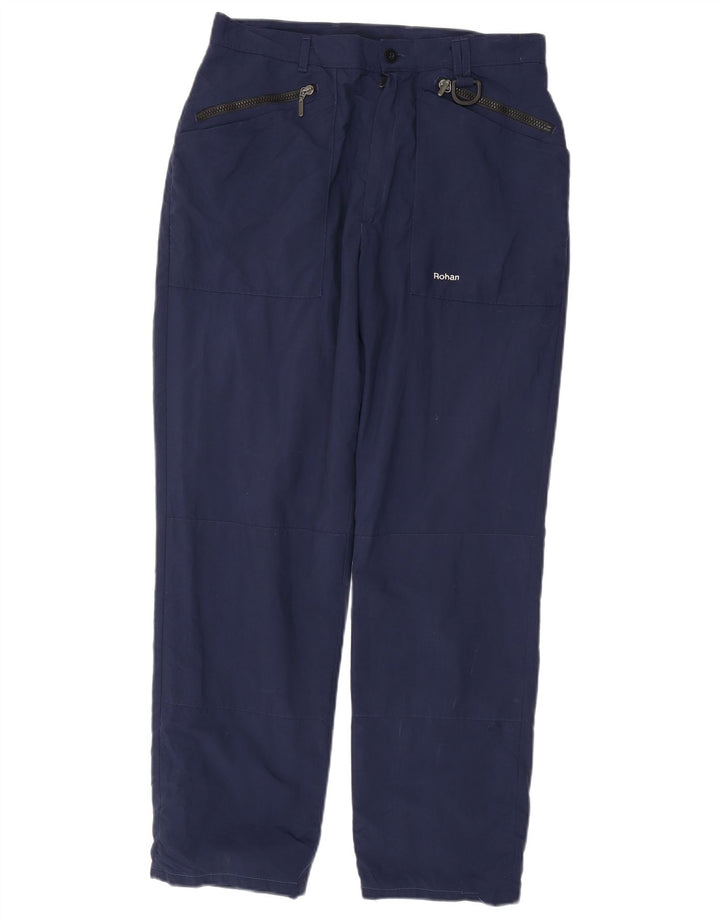 Calça corta-vento masculina Rohan para caminhada W32 L29 azul marinho poliamida