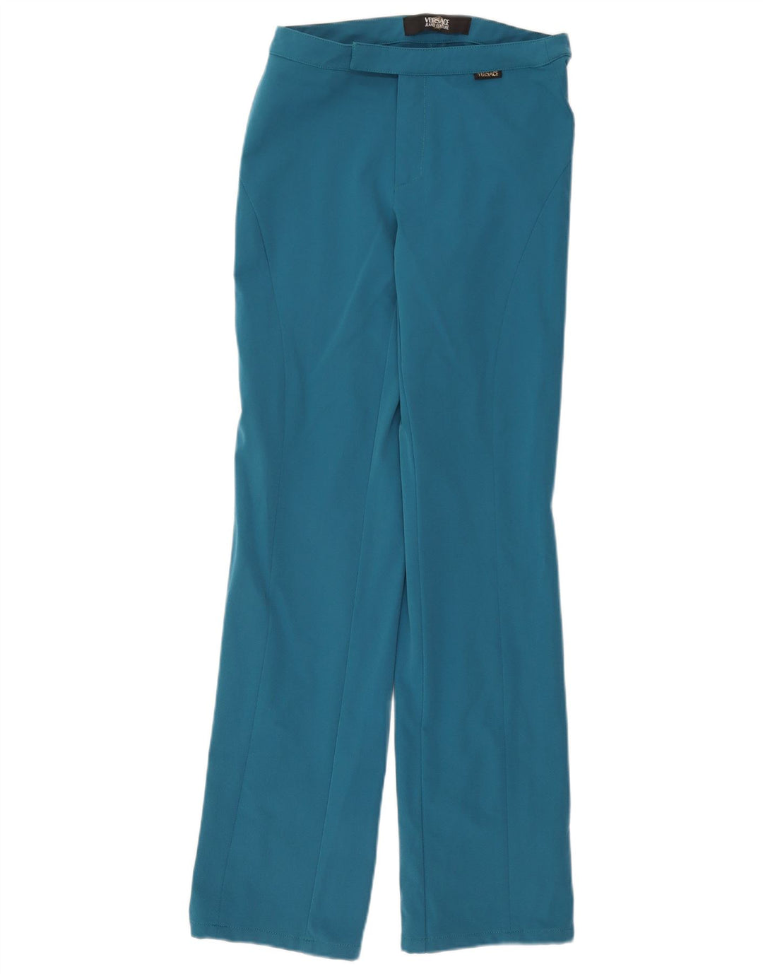Calça feminina reta casual Versace W30 L34 azul poliamida
