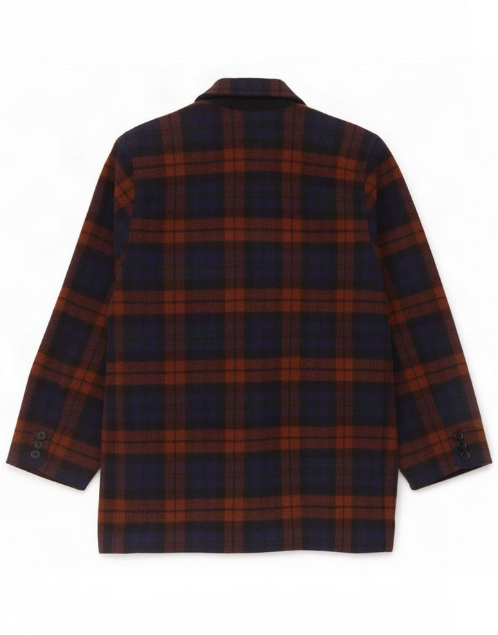 Jaqueta blazer feminina vintage de 2 botões IT 42 lã xadrez roxa média