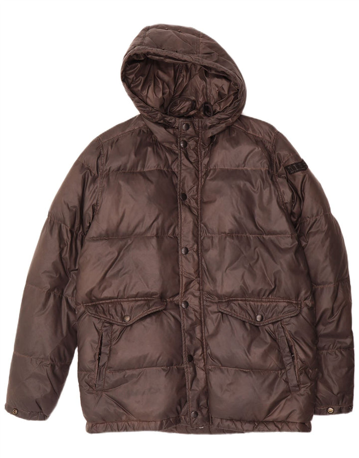Jaqueta acolchoada masculina Diesel UK 38 nylon cinza médio