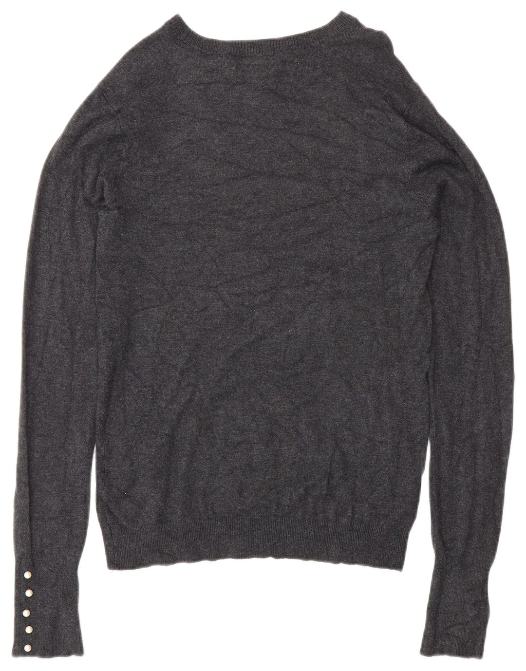 Suéter feminino Zara com gola canoa UK 12 Viscose cinza médio