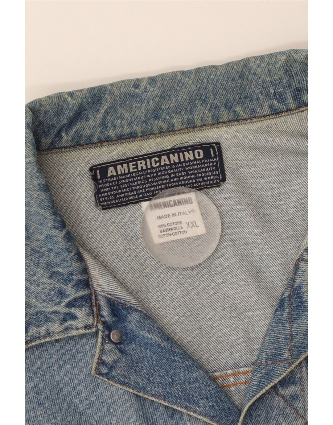 Jaqueta jeans masculina Americanino UK 44 2XL algodão azul
