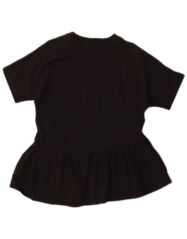 Blusa feminina COS Top UK 10 pequeno algodão preto