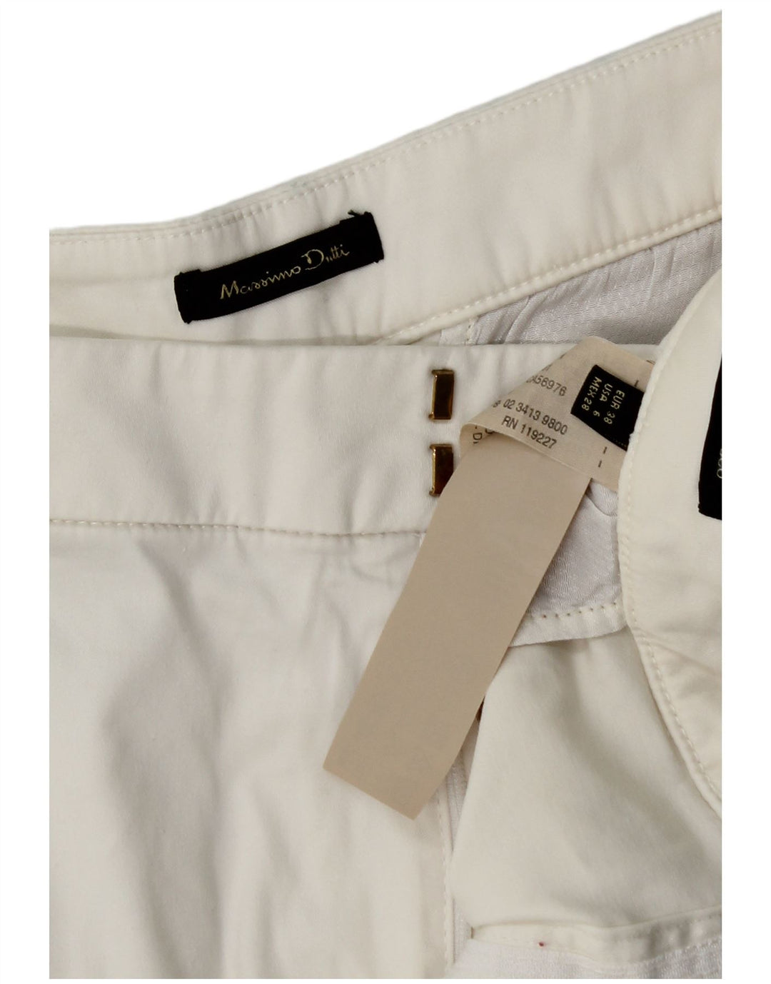 Shorts Chino feminino Massimo Dutti EU 38 pequeno W28 algodão branco