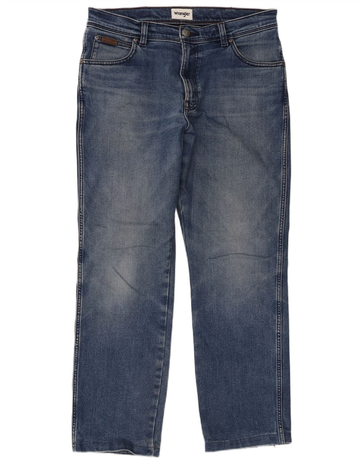 Wrangler Masculino Texas Straight Jeans W34 L29 Azul Algodão