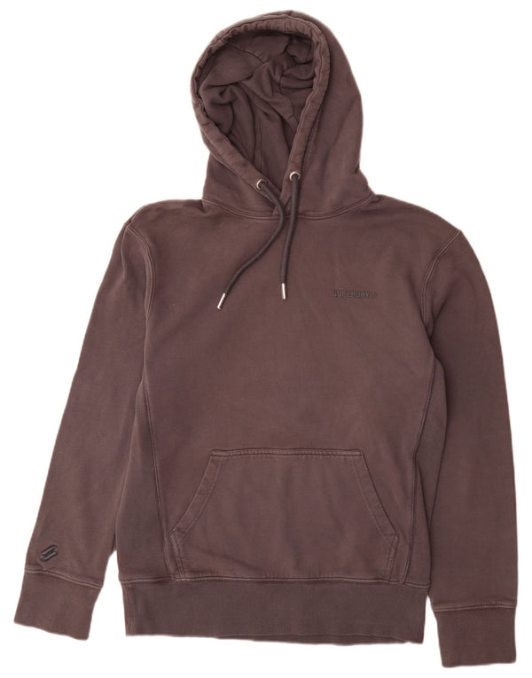Suéter com capuz masculino Superdry pequeno algodão marrom