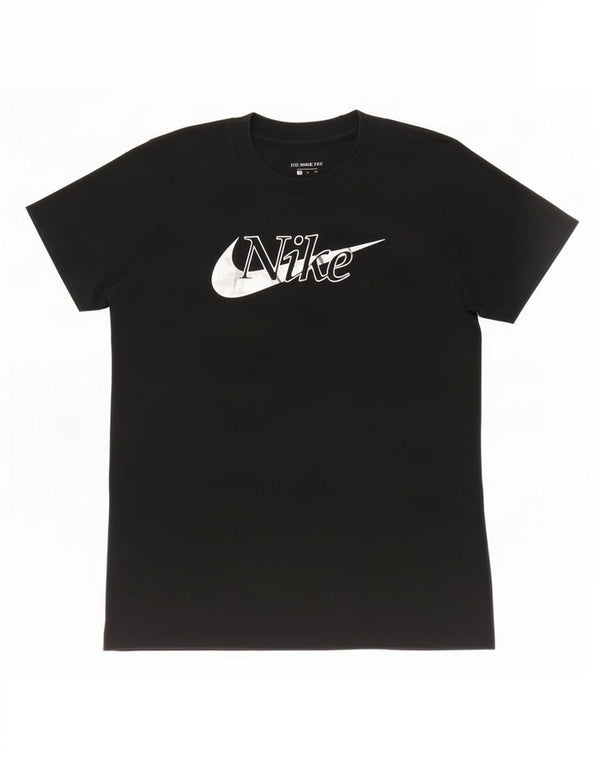 Camiseta gráfica feminina Nike UK 10 pequena algodão preto