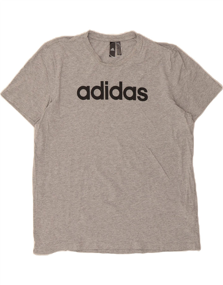 ADIDAS Mens Graphic T-Shirt Top XL Grey Cotton Vintage Adidas and Second-Hand Adidas from Messina Hembry 