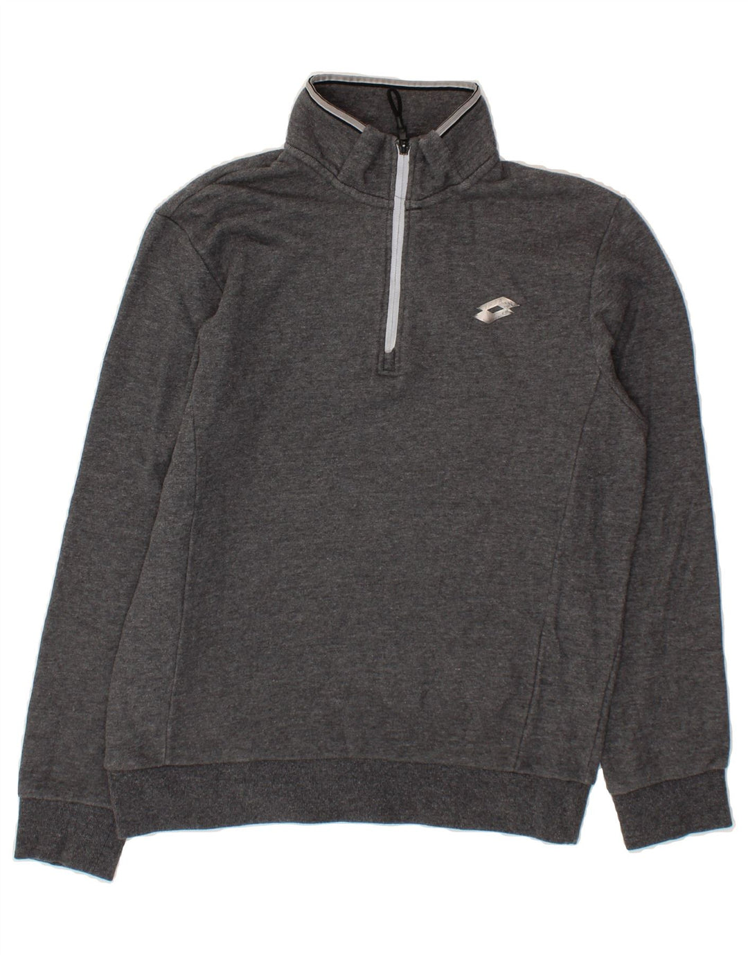 LOTTO Mens Zip Neck Sweatshirt Jumper Large Grey Cotton Vintage Lotto and Second-Hand Lotto from Messina Hembry 