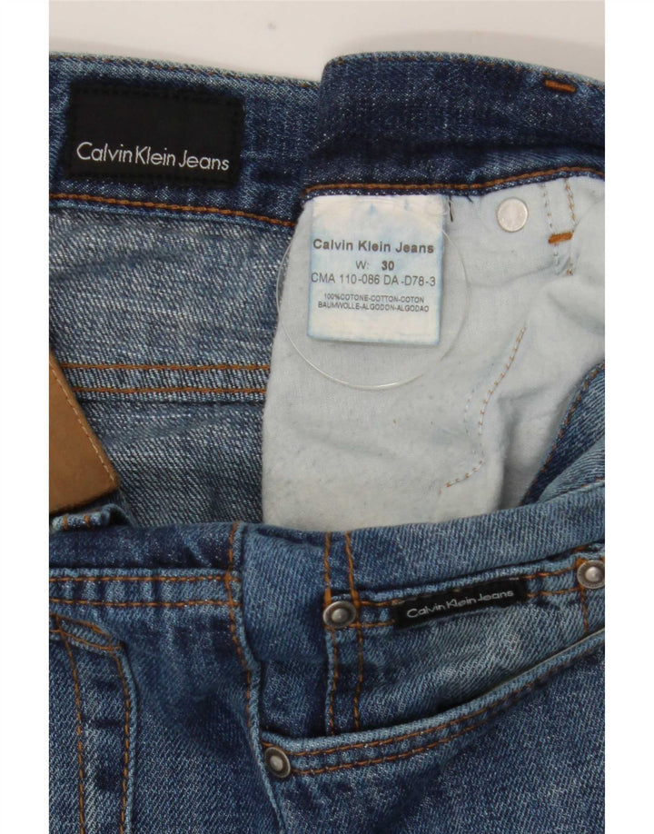 Calça jeans reta masculina Calvin Klein W30 L31 algodão azul