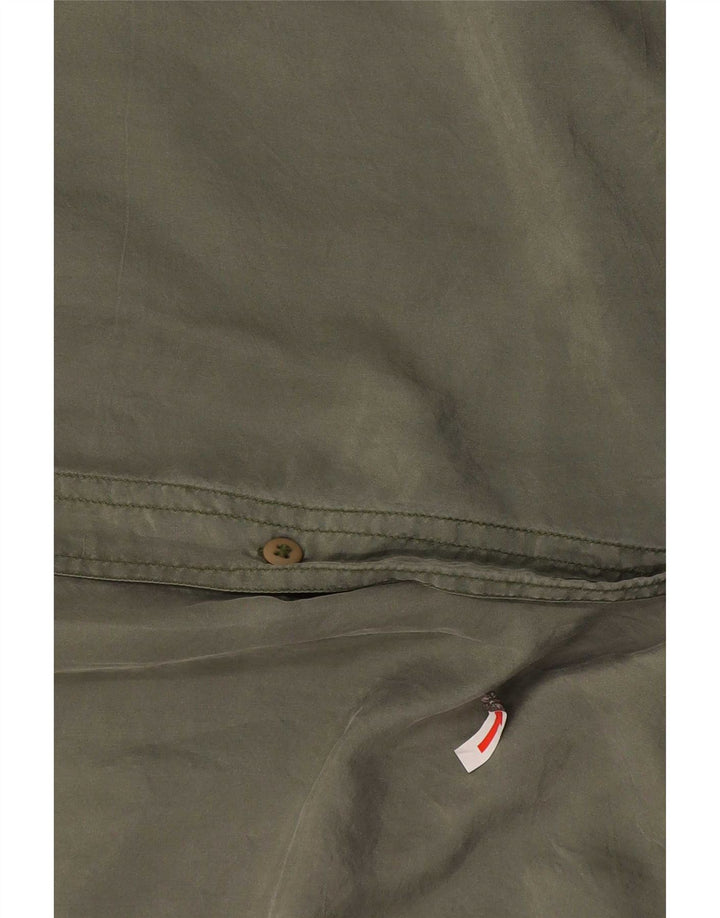 Camisa masculina de manga curta Bogari seda cáqui média