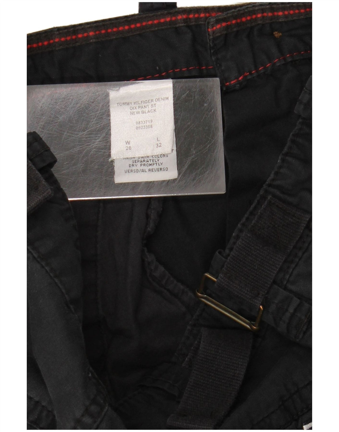 Calça cargo feminina TOMMY HILFIGER W26 L32 algodão preto